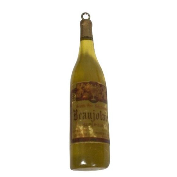 Old World White Wine Bottle Beaujolais Glass Christmas Tree Holiday Ornament - Picture 1 of 6